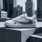 نایک ایر جردن 1 بدون ساق تراویس اسکات سفید طوسی (Nike Air Jordan 1 Low Travis Scott ) - Image 2